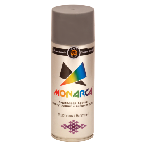 Краска аэрозольная молотковая MONARCA, серебряный