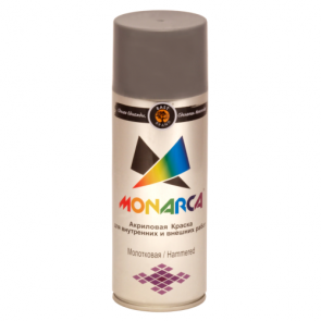 Краска аэрозольная молотковая MONARCA, серебряный