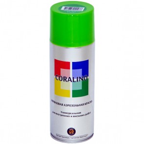 Краска аэрозольная CORALINO, RAL 6018 жёлто-зелёный